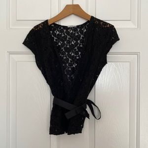 Women’s black lace top vest